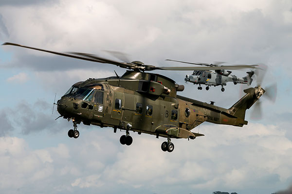 Merlin and Wildcat helicopter