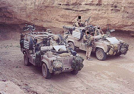 Pathfinder platoon land rovers