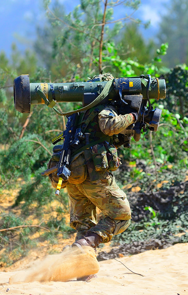 Gurkha with Javelin missile launcher