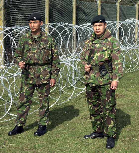 Gurkhas armed with Khukri knives.