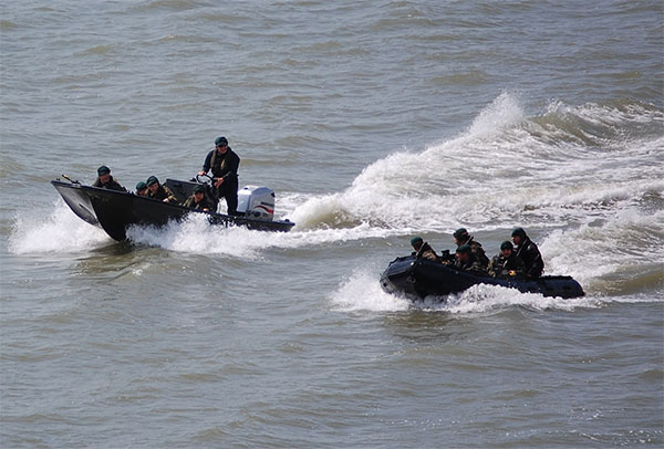 Royal Marines - rigid raider - inflatable raiding craft