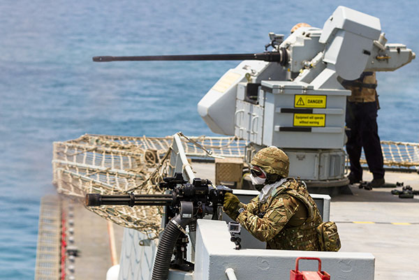 Royal Marine Firing MK44 Minigun