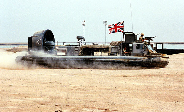 Royal Marines hovercraft.