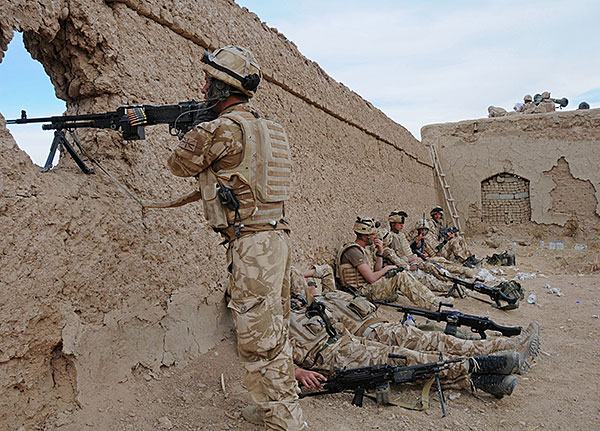 Royal Marine armed with a L7 GPMG