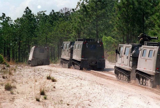 Royal Marines BV206 tracked vehicles