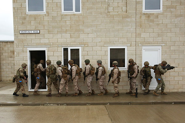 British and American Marines training together