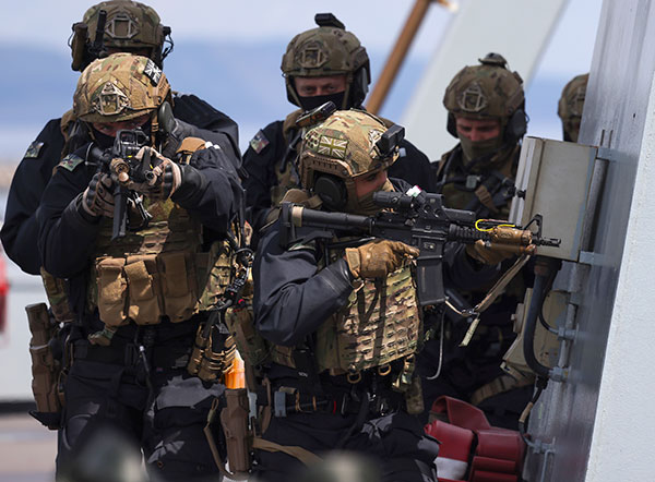 Fleet Contingent Troop armed with C8 carbines