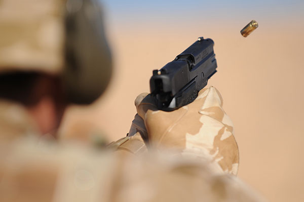 BRF soldier fires Sig P226