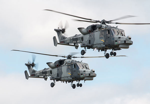 Wildcat HMA2 helicopters in flight