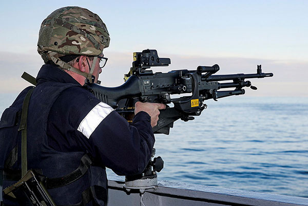 GPMG mounted on warship